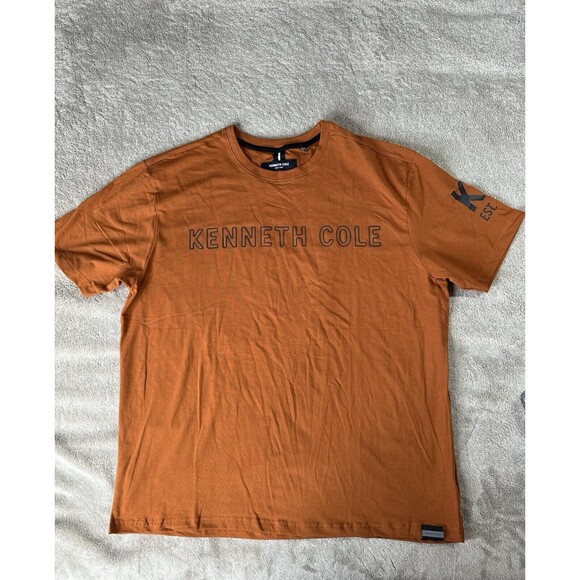 Kenneth Cole NY Mens Mobility Knit T-Shirt SS Stretch Soft Orange  Size 2X - Picture 1 of 11